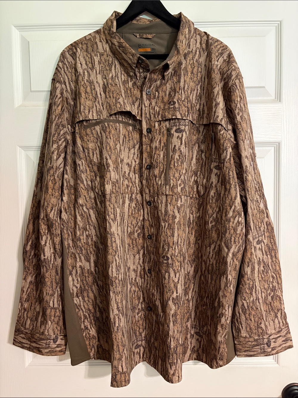 Magellan Hunt Gear Mossy Oak Bottomland Camo Button Down Shirt Men's 3XL